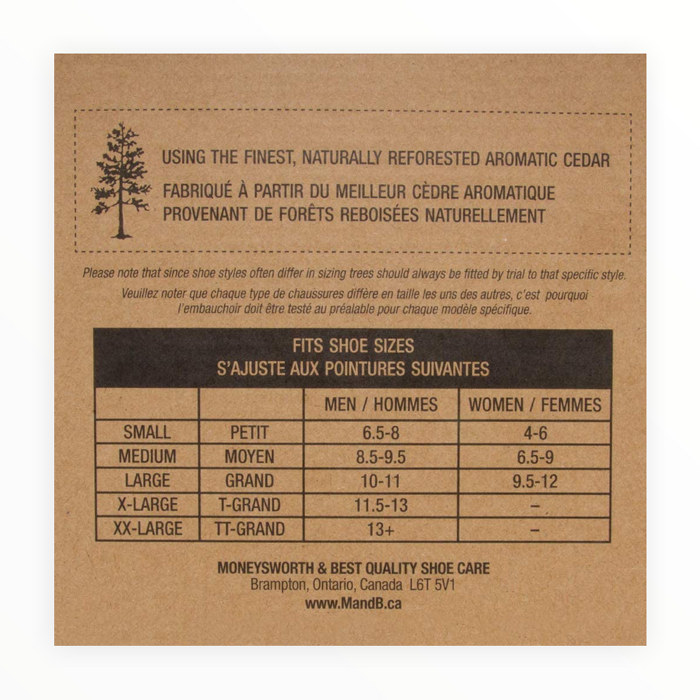Cedar Shoe Tree - Split Toe With Hook Heel