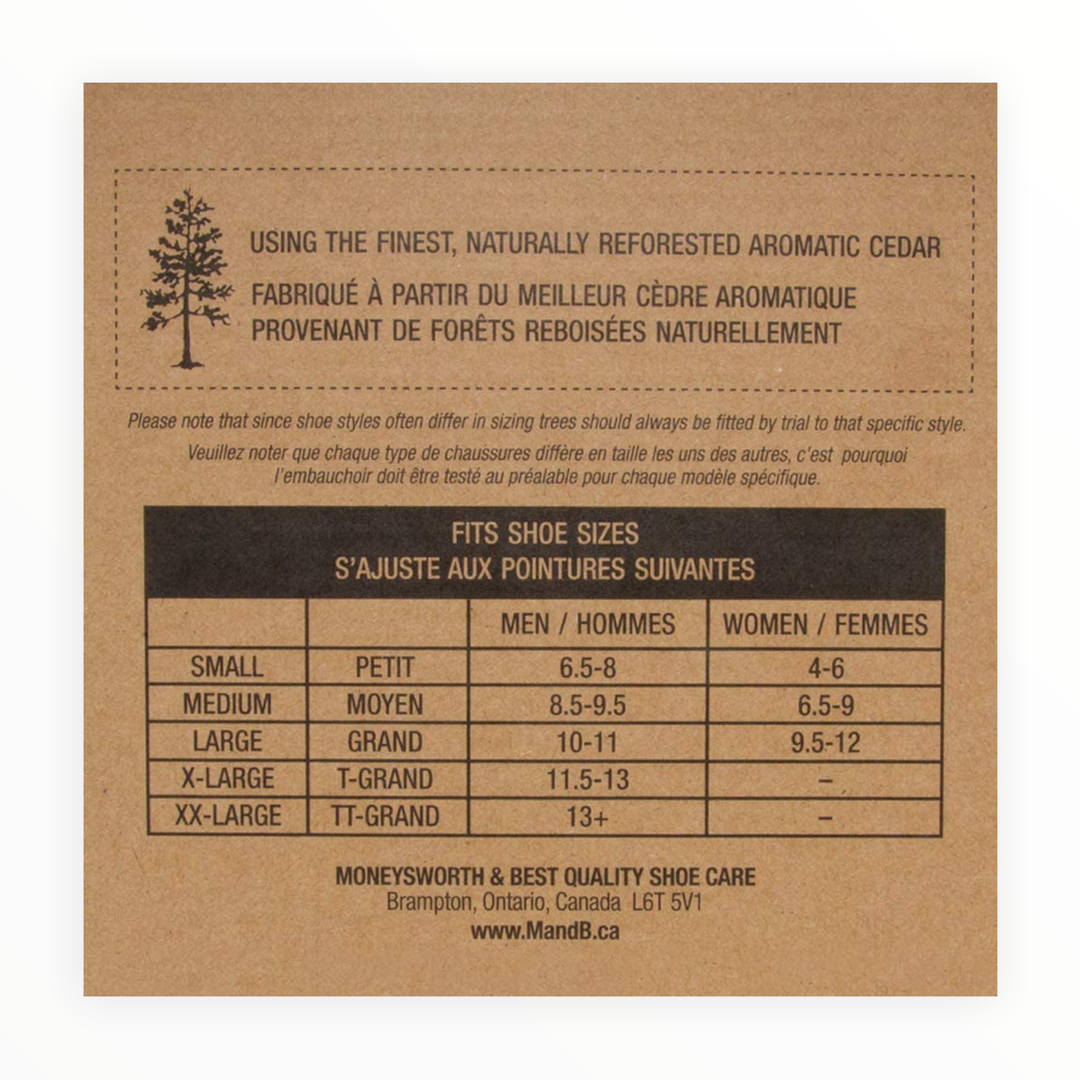 Cedar Shoe Tree - Split Toe With Hook Heel